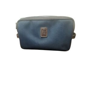 Longchamp BOXFORD TOILETRY CASE Blue Canvas leather trim (11"X7")